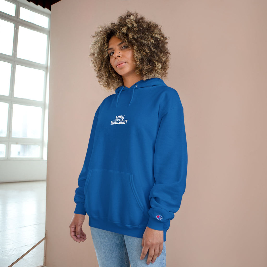 "I'm Happy You're Here." Print Unisex Champion White Hoodie