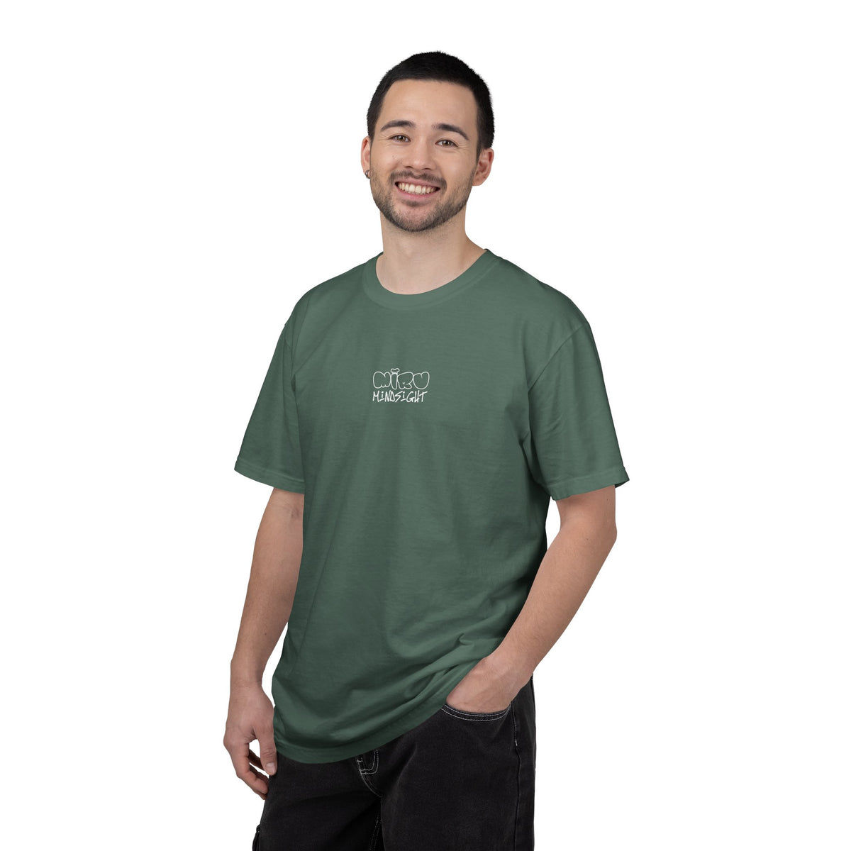 "I'm Happy You're Here." Logo Unisex Garment-Dyed T-shirt