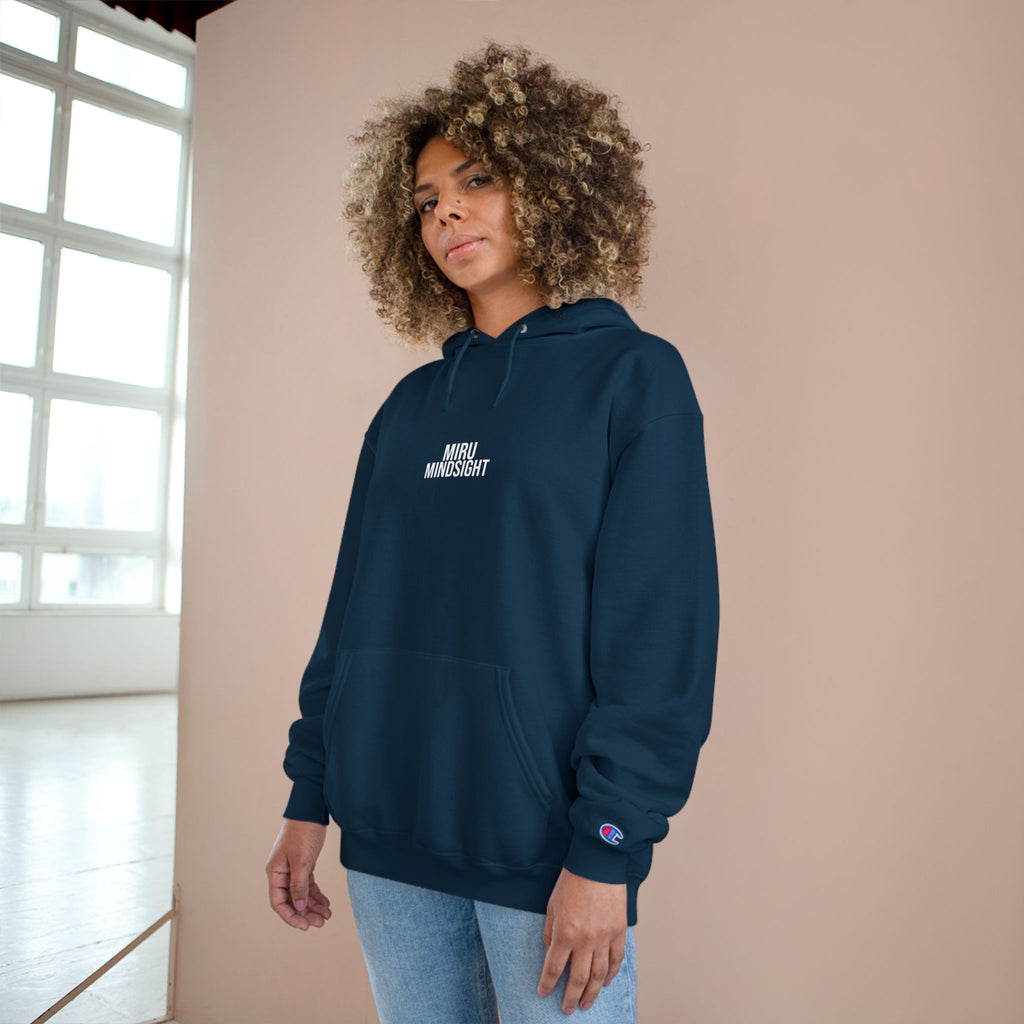 "I'm Happy You're Here." Print Unisex Champion White Hoodie