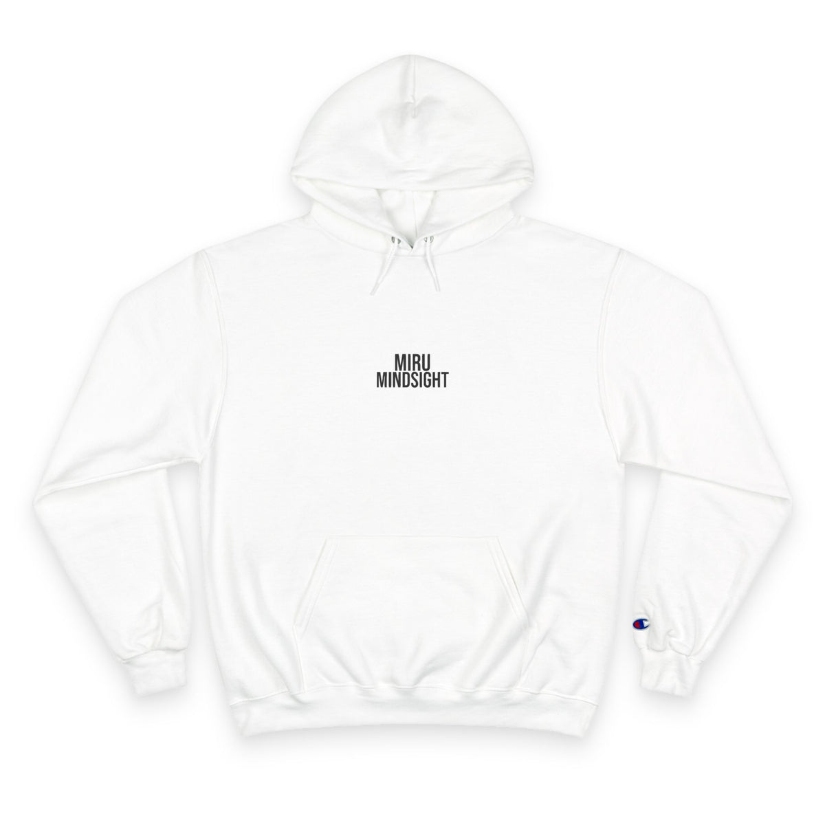 "I'm Happy You're Here." Print Unisex Champion White Hoodie