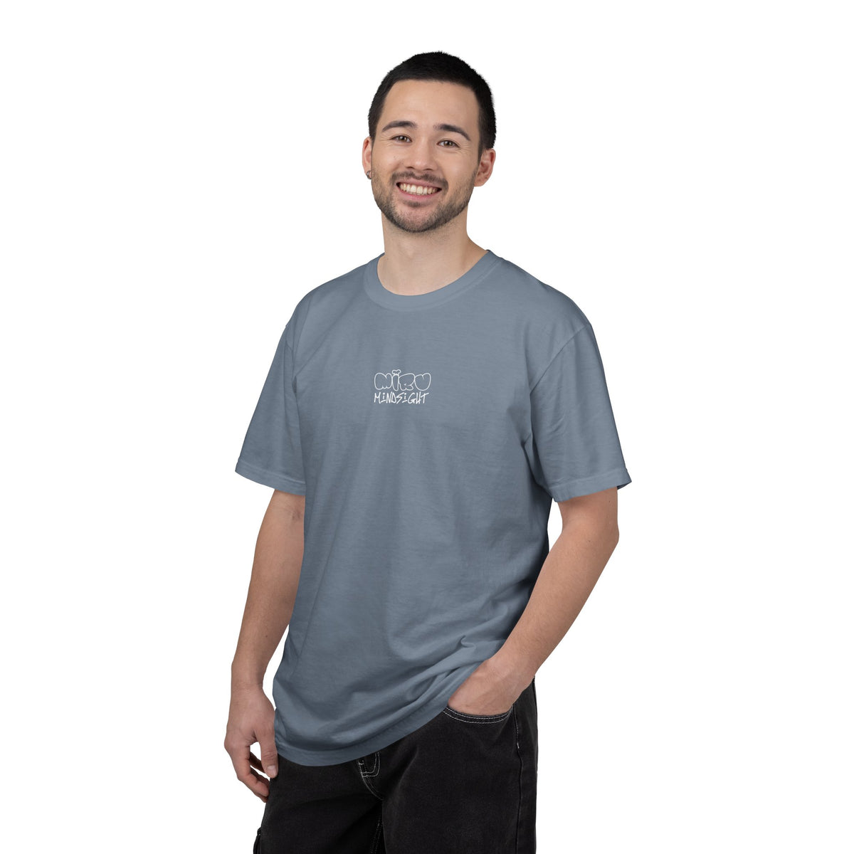 "I'm Happy You're Here." Logo Unisex Garment-Dyed T-shirt