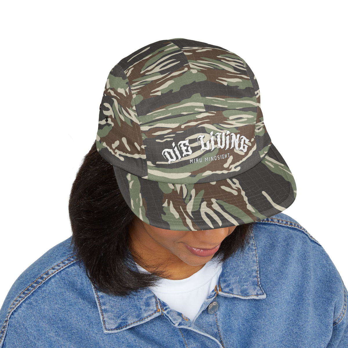 5-Panel Cap — "Die Living" Embroidered Skate Style Hat