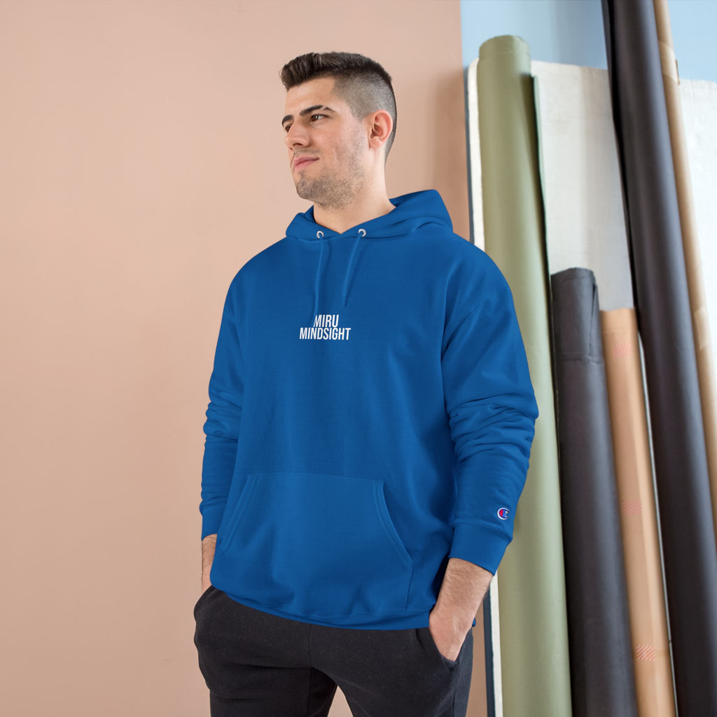 "I'm Happy You're Here." Print Unisex Champion White Hoodie