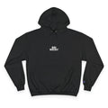 "I'm Happy You're Here." Print Unisex Champion White Hoodie