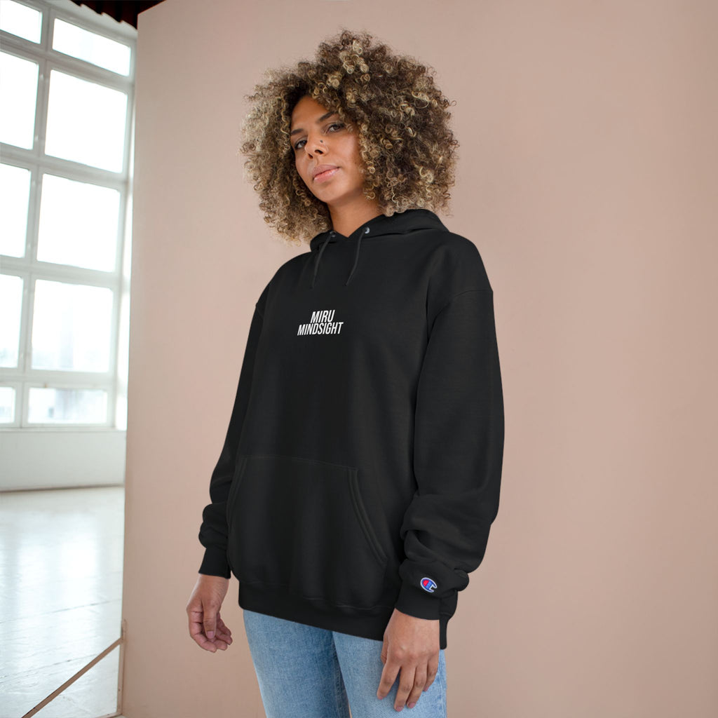 "I'm Happy You're Here." Print Unisex Champion White Hoodie
