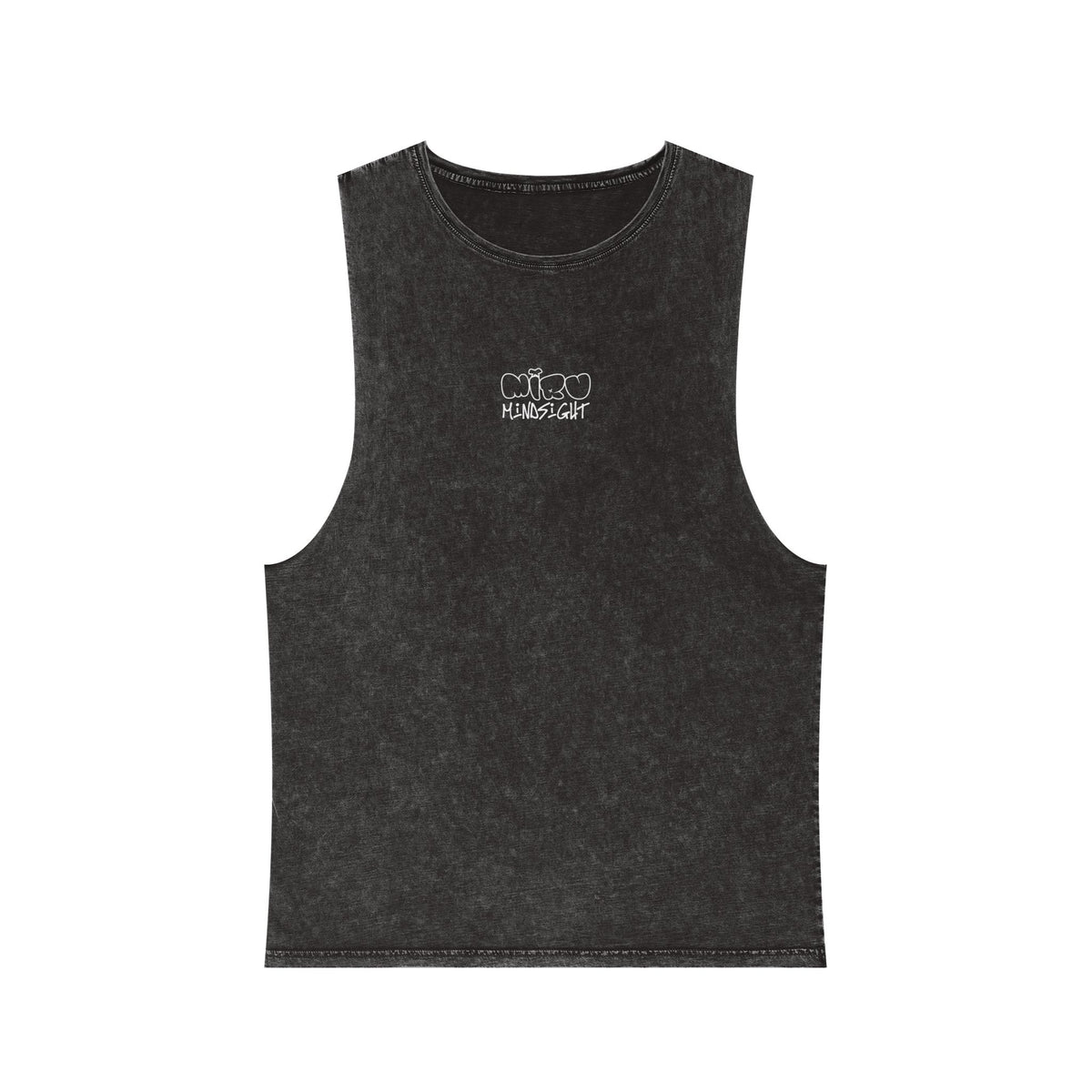 "I'm Happy You're Here" Logo Unisex Stonewash Tank Top