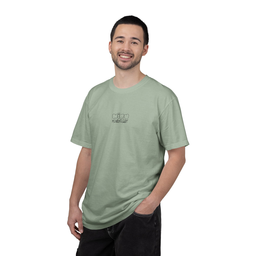 "I'm Happy You're Here." Logo Unisex Garment-Dyed T-shirt