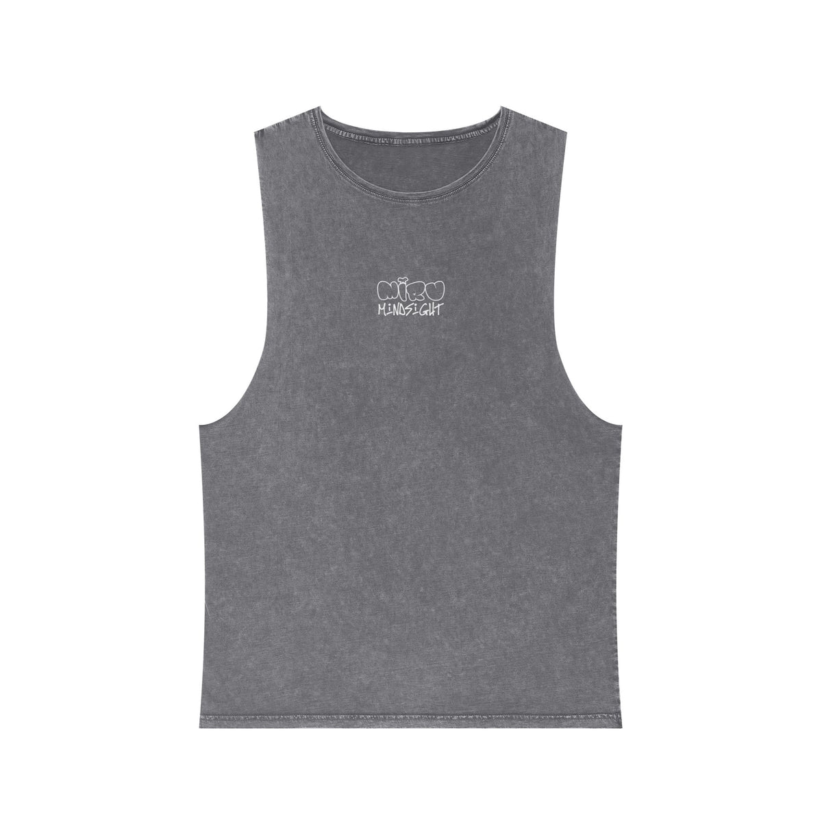"I'm Happy You're Here" Logo Unisex Stonewash Tank Top