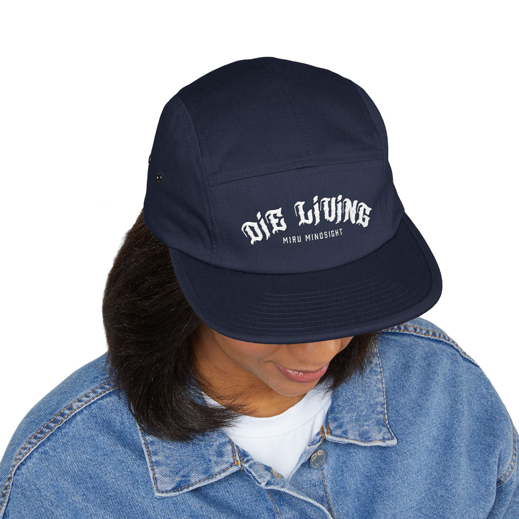 5-Panel Cap — "Die Living" Embroidered Skate Style Hat