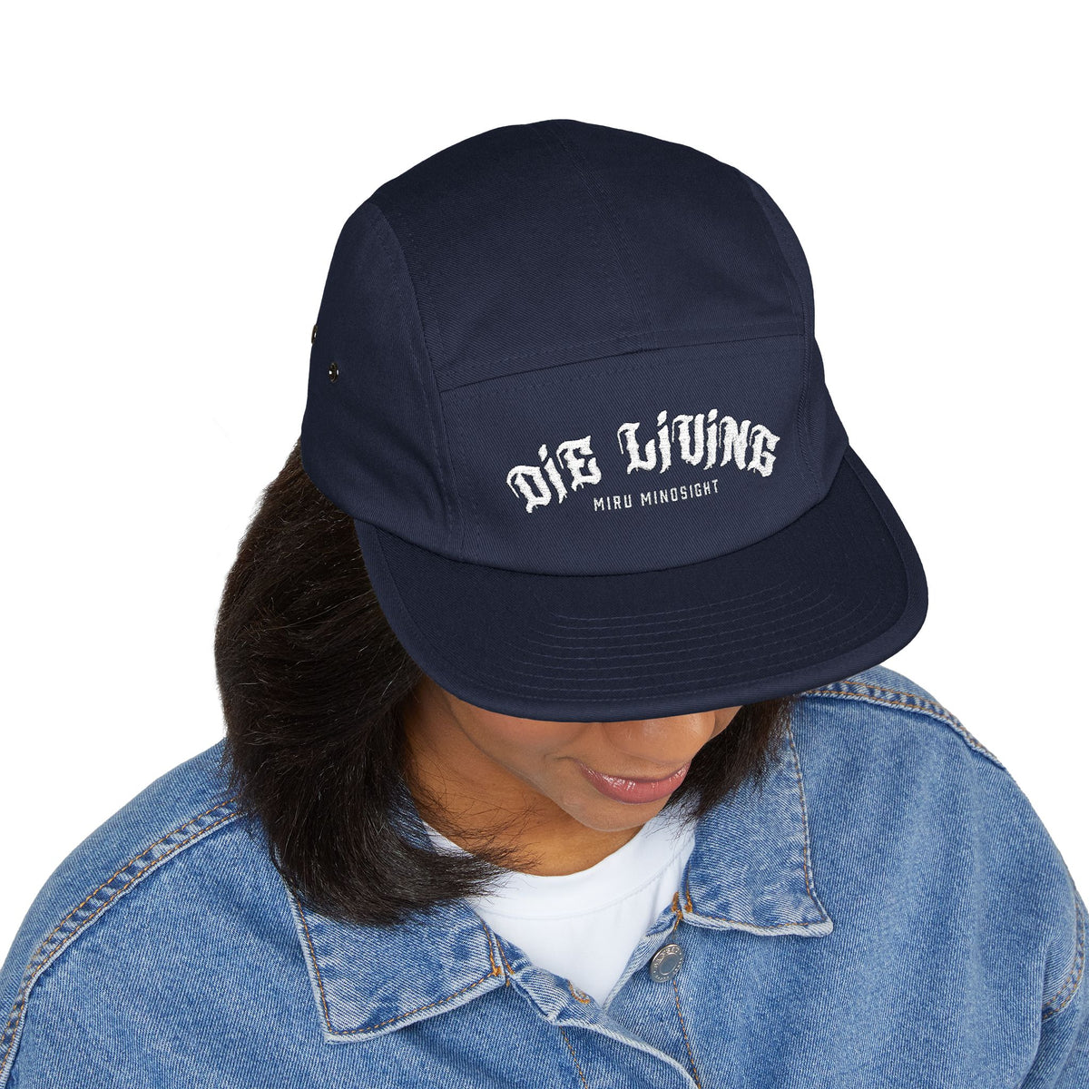 5-Panel Cap — "Die Living" Embroidered Skate Style Hat
