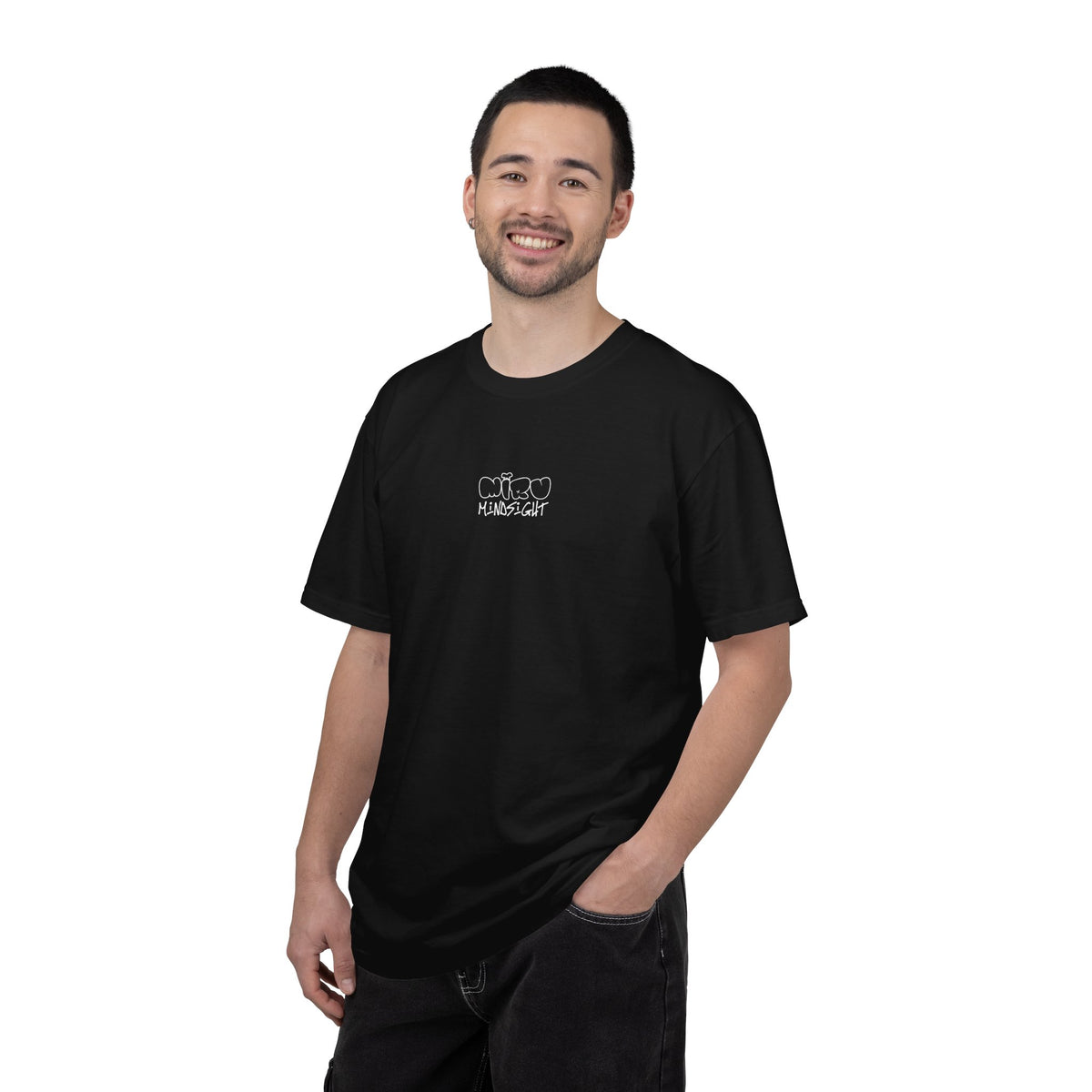 "I'm Happy You're Here." Logo Unisex Garment-Dyed T-shirt