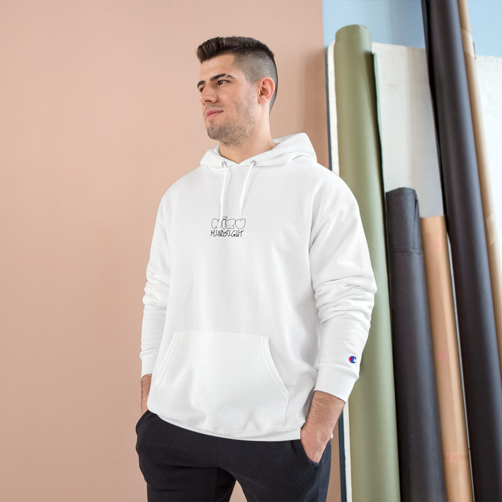 "I'm Happy You're Here." Logo Champion Hoodie