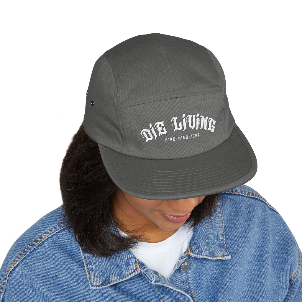 5-Panel Cap — "Die Living" Embroidered Skate Style Hat
