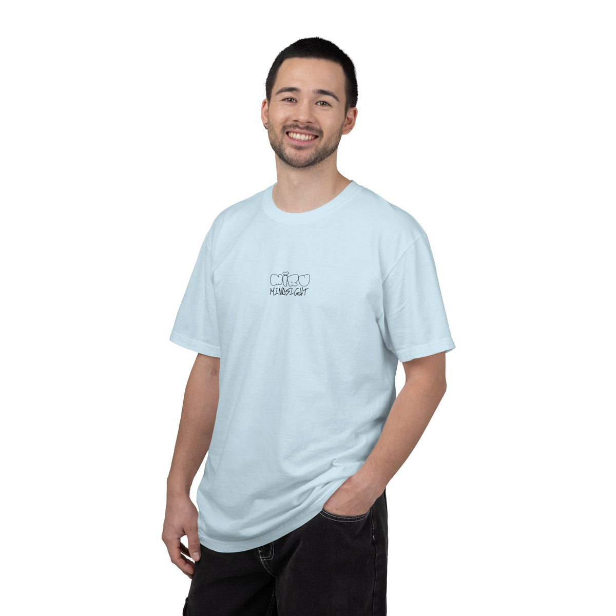 "I'm Happy You're Here." Logo Unisex Garment-Dyed T-shirt