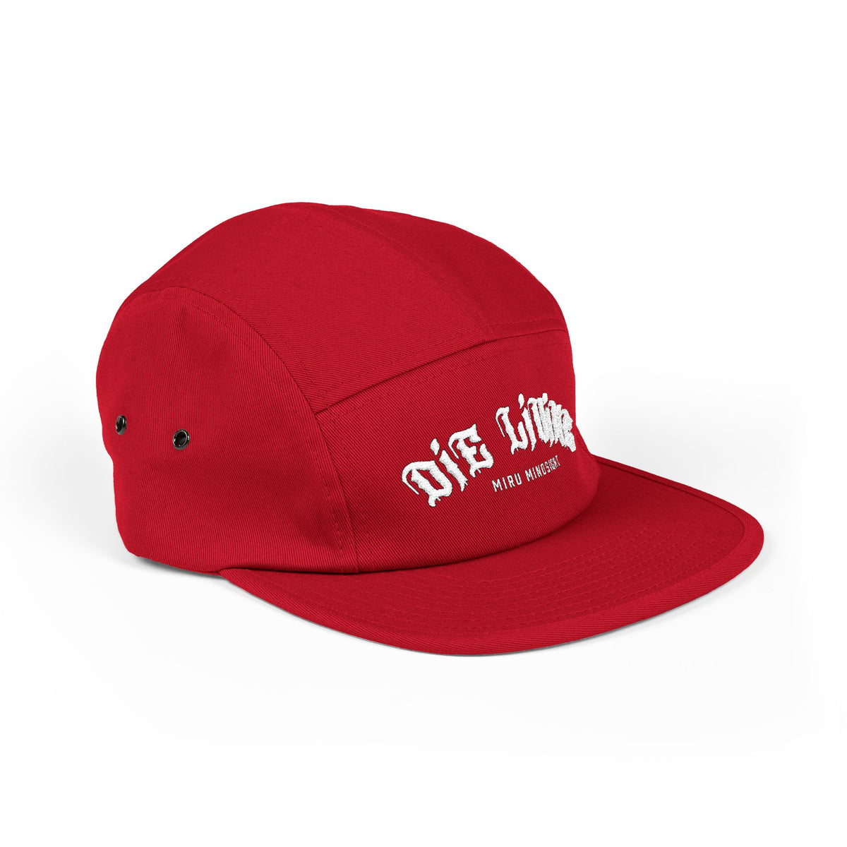 5-Panel Cap — "Die Living" Embroidered Skate Style Hat
