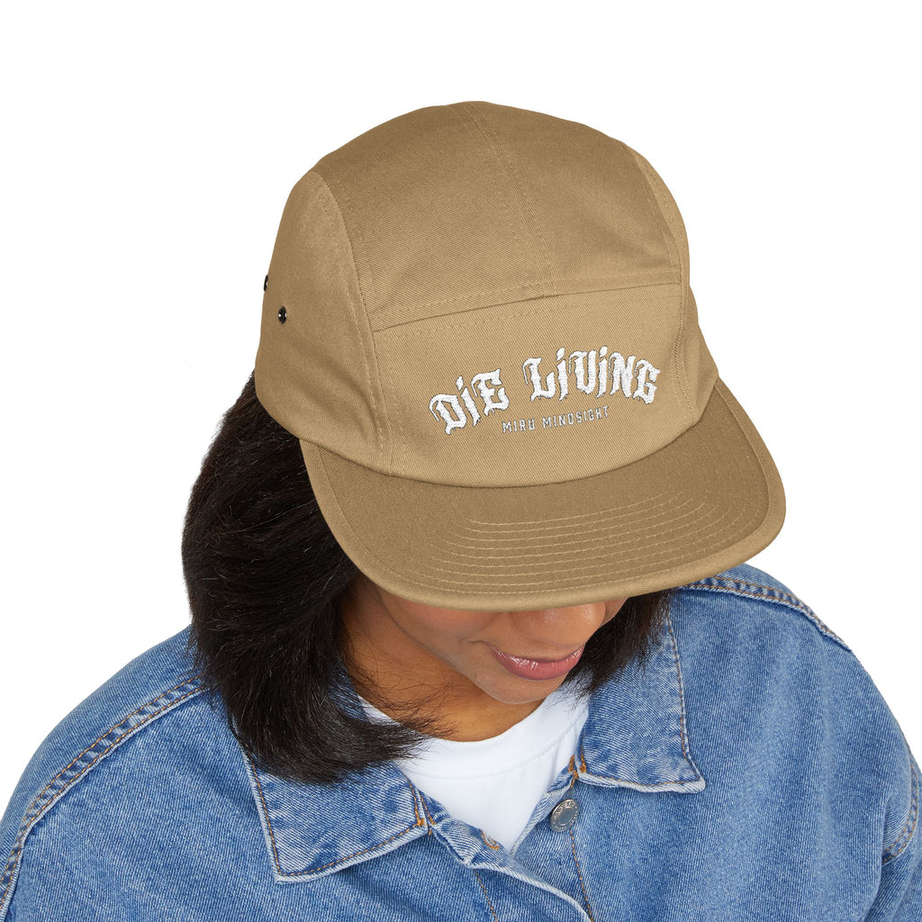 5-Panel Cap — "Die Living" Embroidered Skate Style Hat